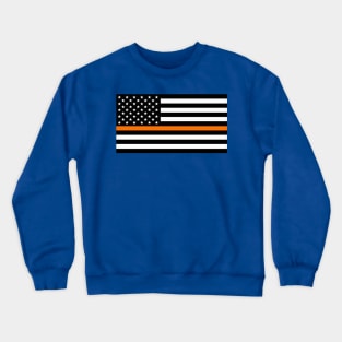 Thin Orange Line American Flag Crewneck Sweatshirt